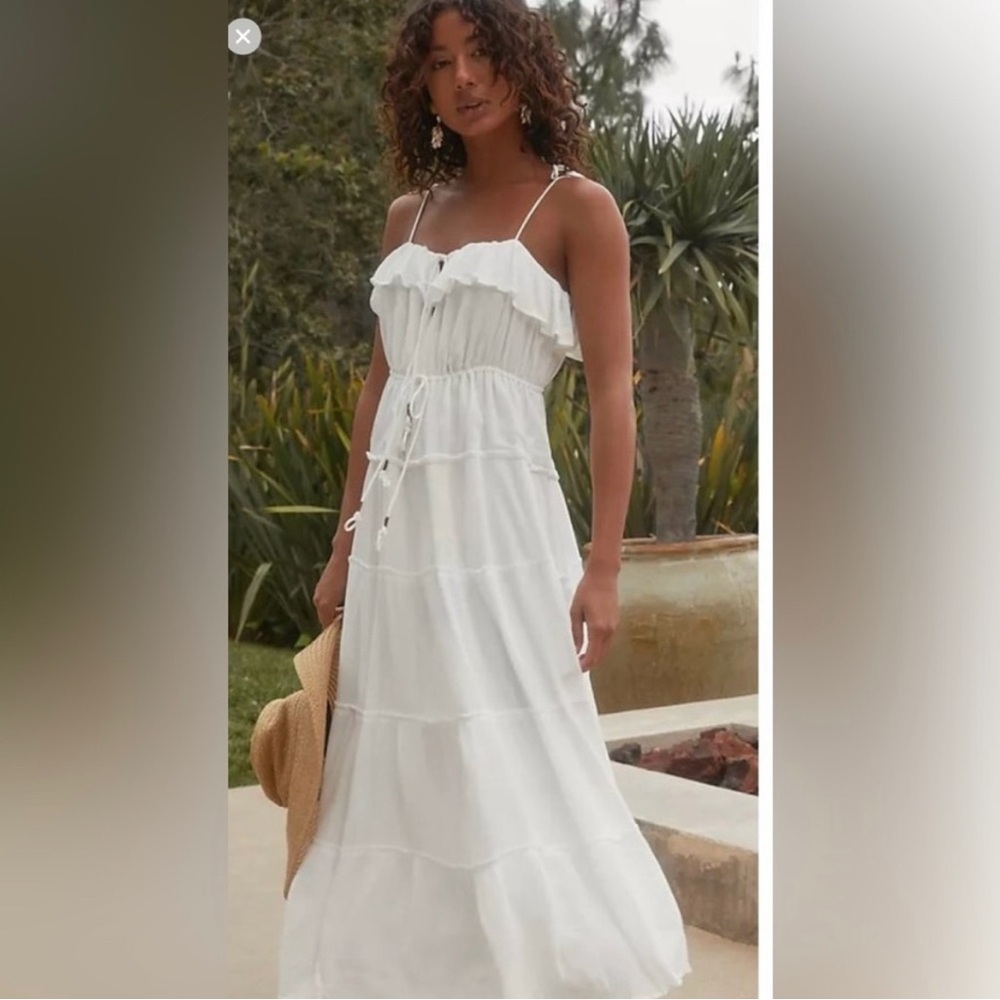 NWT Anthropologie white tiered ruffle sundress - Picture 2 of 7